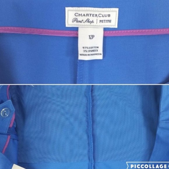 Charter Club Blue Flat Front Tummy Slimming Ankle Pants Womens 12 Petite - Picture 8 of 8